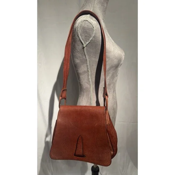 VTG 70s F.Clegg Genuine, Leather Shoulder Bag Purse Frank Clegg Boho Western - Picture 3 of 15